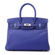 Pre-owned Leather handbags Hermès Vintage , Blue , Dames