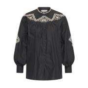 Kaceya Lange Mouw Blouse Aime´e the Label , Black , Dames