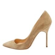 Pre-owned Suede heels Manolo Blahnik Pre-owned , Gray , Dames