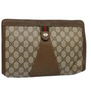 Pre-owned Canvas clutches Gucci Vintage , Brown , Dames