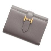 Pre-owned Leather wallets Hermès Vintage , Gray , Dames