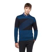 Geometrische Cashmere Trui Blauw Harmont & Blaine , Blue , Heren