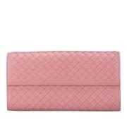 Pre-owned Leather wallets Bottega Veneta Vintage , Pink , Dames