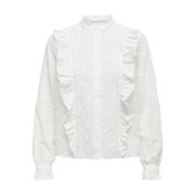 Lange mouw geborduurd overhemd Only , White , Dames