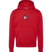 Gezellig Rundvlees Hoodie Tommy Jeans , Red , Heren