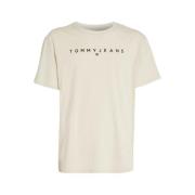 Linear Logo Regular Fit T-shirt Tommy Jeans , Beige , Heren