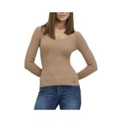 V-Hals Top Guess , Beige , Dames