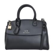 Zwarte schoudertas met slot Armani Exchange , Black , Dames