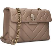 Taupe Leren Schoudertas met Adelaarskop Kurt Geiger , Beige , Dames