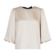 Satijnen Blouse Neo Noir , Beige , Dames