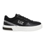 Eenvoudige Vetersneakers Emporio Armani EA7 , Black , Heren