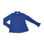 Lange Mouw Damesblouse, Synthetisch Materiaal Kaos , Blue , Dames