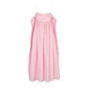 Cut-Out Draped Midi Jurk Cecilie Bahnsen , Pink , Dames