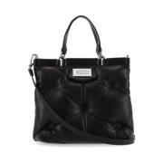 Zwarte Leren Handtas Matelassè Effect Maison Margiela , Black , Dames