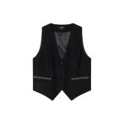 Studded Sleeveless Jacket Alix The Label , Black , Dames