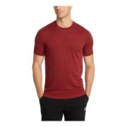 Effen Logo Geborduurd T-shirt Emporio Armani EA7 , Red , Heren