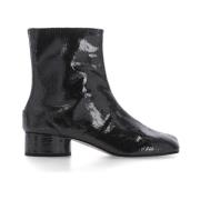 Zwarte Spiegel Leren Tabi Laarzen Maison Margiela , Black , Dames