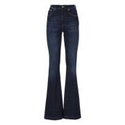 Blauwe Jeans met Logo Patch Dondup , Blue , Dames