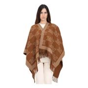 Leren Bruine Cape Jas Max Mara , Brown , Dames