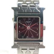 Pre-owned Stainless Steel watches Hermès Vintage , Black , Dames