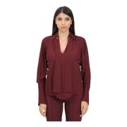 Bordeaux Blouse met Sjaal Elisabetta Franchi , Red , Dames