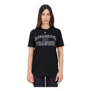 Zwart College Logo T-shirt Elisabetta Franchi , Black , Dames