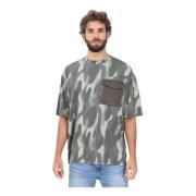 Groene Camo Korte Mouw T-shirt Armani Exchange , Multicolor , Heren