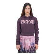 Paarse hoodie met institutioneel logo Versace Jeans Couture , Purple ,...