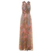 Bloemen Halter Maxi Jurk Liu Jo , Multicolor , Dames