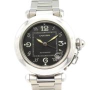 Pre-owned Stainless Steel watches Cartier Vintage , Black , Dames