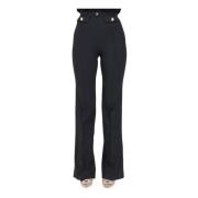 Zwarte elegante broek met gouden knopen Elisabetta Franchi , Black , D...