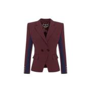 Navy Bordeaux Dubbel-Breasted Jas Elisabetta Franchi , Brown , Dames