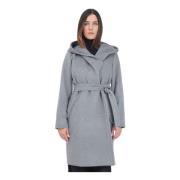 Grijze Wollen Jas Newmang Stijl Max Mara , Gray , Dames