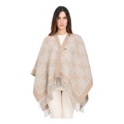 Koninklijke Logo Motief Cape Jas Max Mara , Beige , Dames