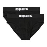 Heren Katoenen Slip, Stijlvol Ontwerp Dsquared2 , Black , Heren