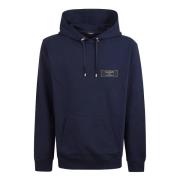 Label Hoodie Sweatshirt Balmain , Blue , Heren