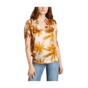 Palmboomprint Blouse La Petite Française , Multicolor , Dames