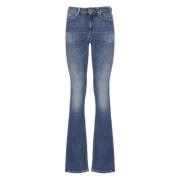 Blauwe Katoenen Damesjeans met Juweelknopen Dondup , Blue , Dames