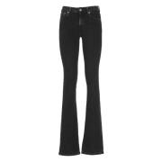 Zwarte Katoenen Damesjeans met Juweelknopen Dondup , Black , Dames