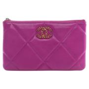 Pre-owned Leather chanel-bags Chanel Vintage , Purple , Dames