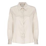 Beige Zijden Shirt met Kraag Peserico , Beige , Dames