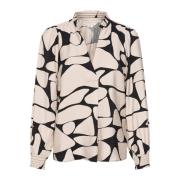 Elegante Abstracte Print Blouse InWear , Beige , Dames