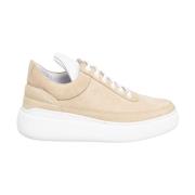 Beige Suède Sleehak Sneakers Filling Pieces , Beige , Dames