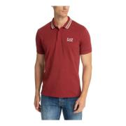 Geruite Polo Shirt met Logo Detail Emporio Armani EA7 , Red , Heren