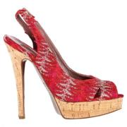 Pre-owned Fabric heels Missoni Pre-owned , Red , Dames