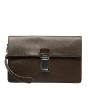 Pre-owned Leather clutches Prada Vintage , Brown , Dames