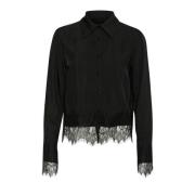 Zwarte Kanten Blouse Part Two , Black , Dames