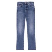 Hoge Rechte Ruwe Denim Jeans Frame , Blue , Heren