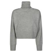 Turtleneck Sweater Box Dondup , Gray , Dames