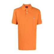 Worteloranje Zebra-Patch Polo Shirt PS By Paul Smith , Orange , Heren